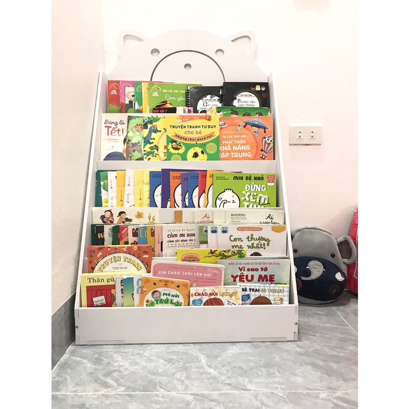 Kệ sách cho bé hình gấu có 5 tầng để sách đa năng