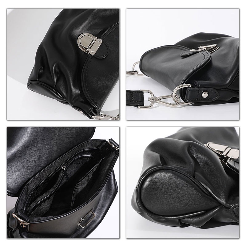 AlphaZ Túi Đeo Vai / Xách Tay Bằng Da Mềm Khóa Lớn Thiết Kế niche Pháp Cổ Điển Hợp Thời Trang Mới Dễ Phối Đồ