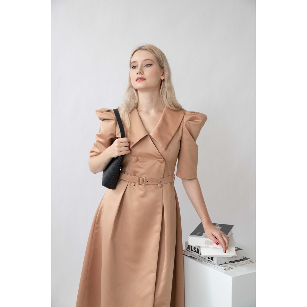 Váy liền công sở sang trọng màu trơn lịch lãm Size S.XL (S từ 40-45kg M từ 46-52kg L từ 53-58kg XL từ 58-70kg)