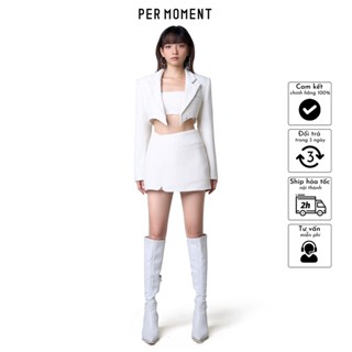 Set áo dạ tweed và chân váy PER MOMENT - Áo vest croptop kèm chân váy ngắn