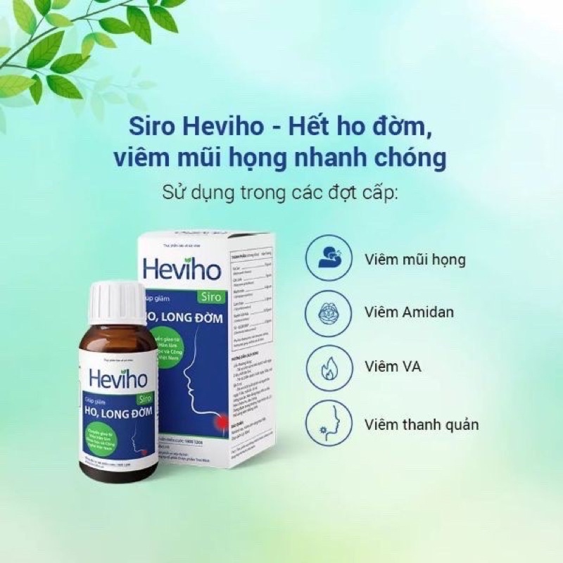 Siro HEVIHO 100m tăng sức đề kháng giảm đau họng viêm đường hô hấp cho trẻ