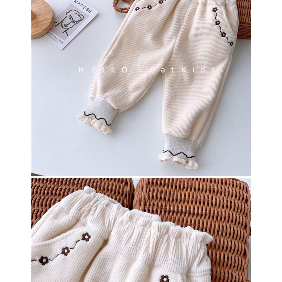 [Babycat] Hàng Có Sẵn Quần Nỉ Một Mảnh Lót Lông Cừu Giữ Ấm Mùa Thu Và Mùa Đông Phong Cách Nhật Bản Hàn Quốc Cho Bé