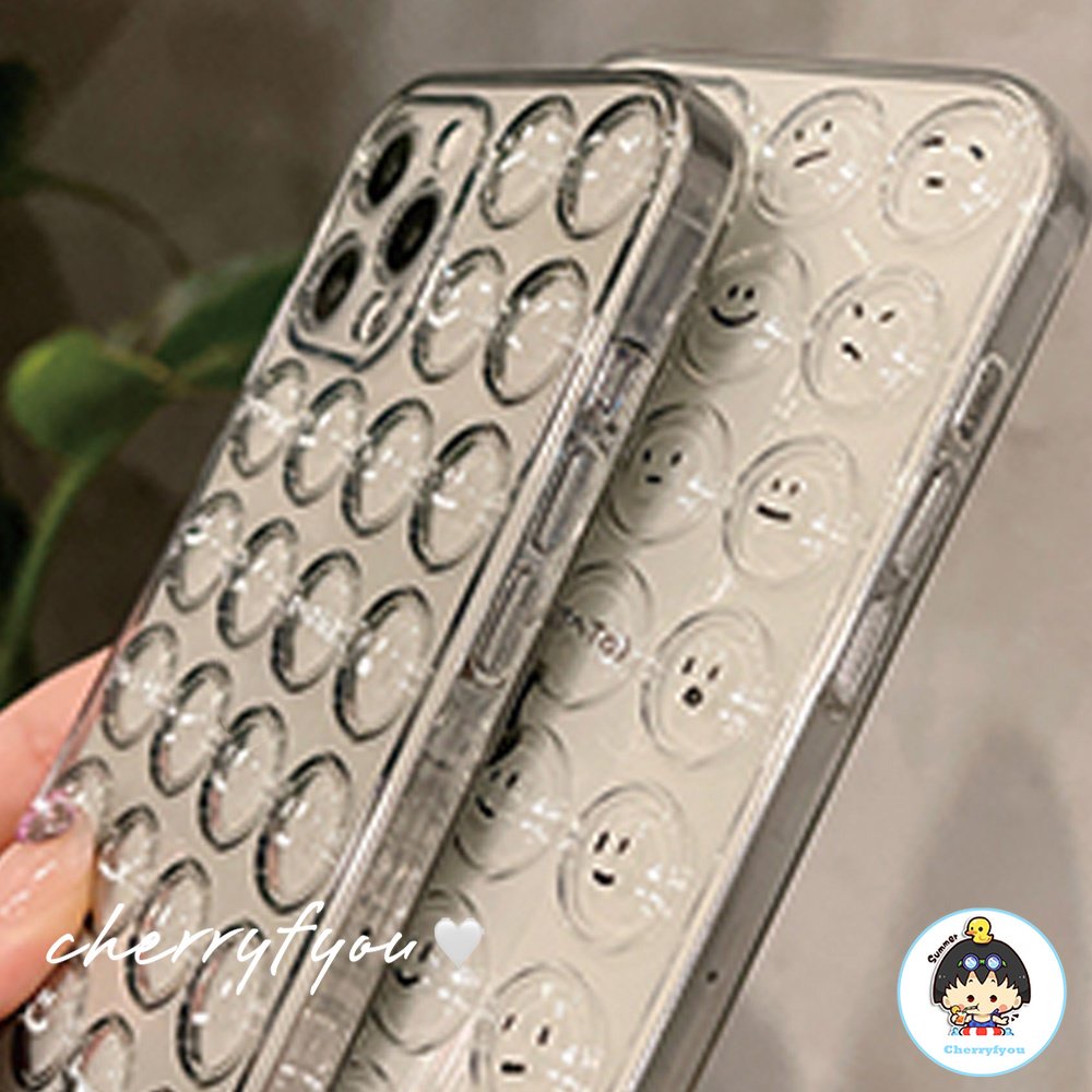 Ốp Điện Thoại TPU Dẻo Họa Tiết Mặt Cười Đơn Giản Chống Sốc Cho IPhone 14 13 12 11 Pro Max