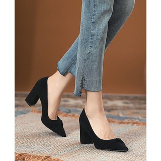 HÀNG CÓ SẴN (size 40➡️43) _ Giày da lộn gót thấp Big Size