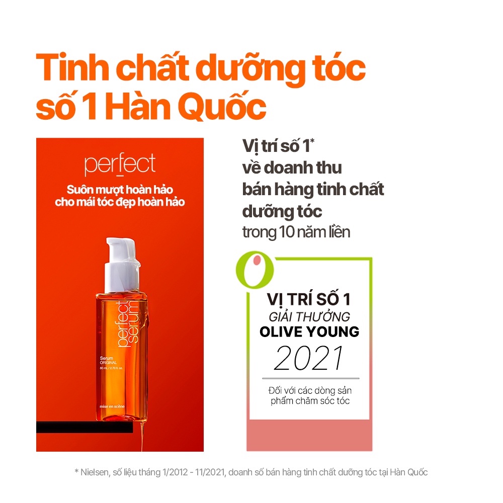 Tinh chất mise en scene Perfect Serum Original 80ml giúp tóc chắc khỏe, phục hồi hư tổn