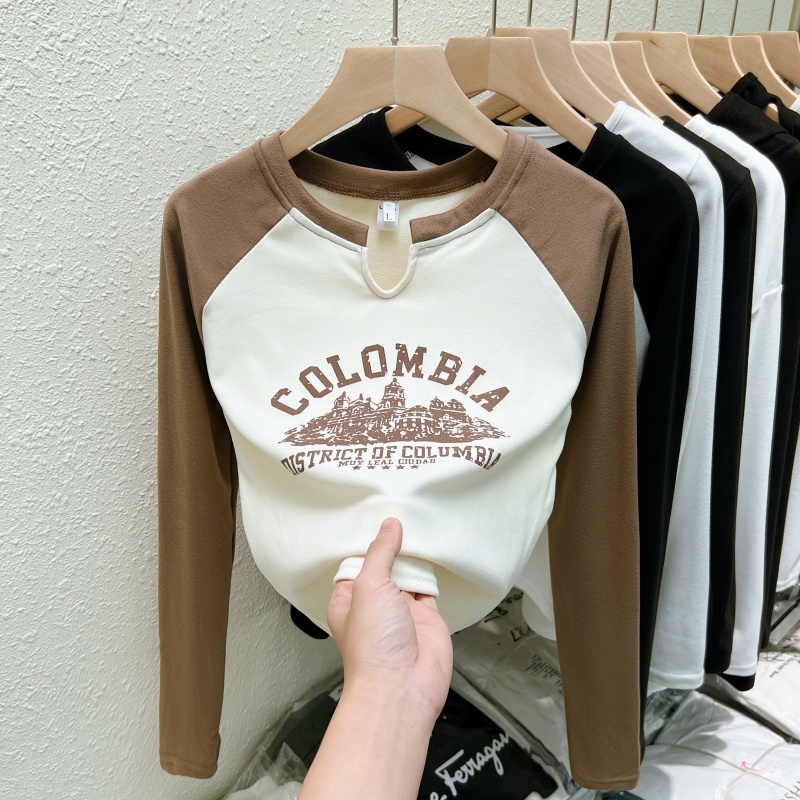 Áo Thun Tay Dài Cổ Chữ v In Họa Tiết Thời Trang Dành Cho Nữ