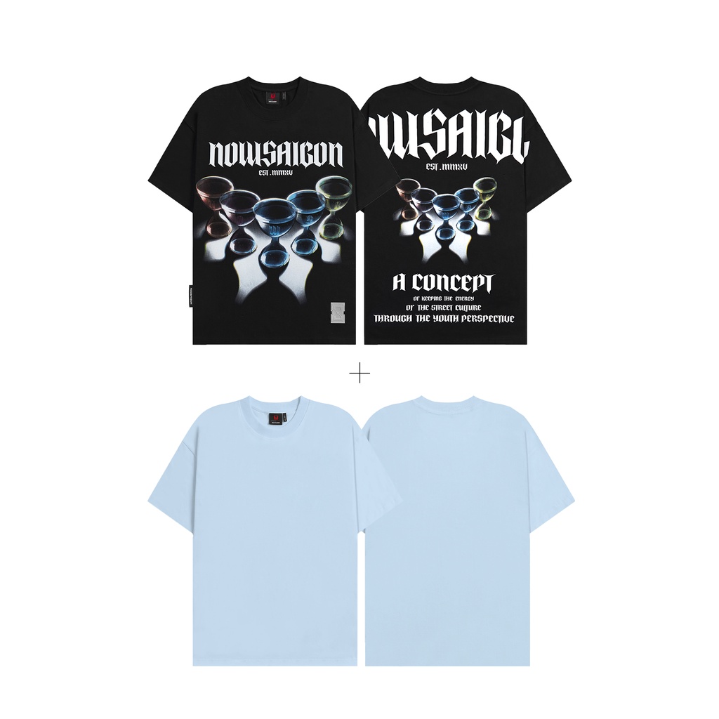 COMBO Áo thun NEEDS OF WISDOM Cups Tee & Blank Tee