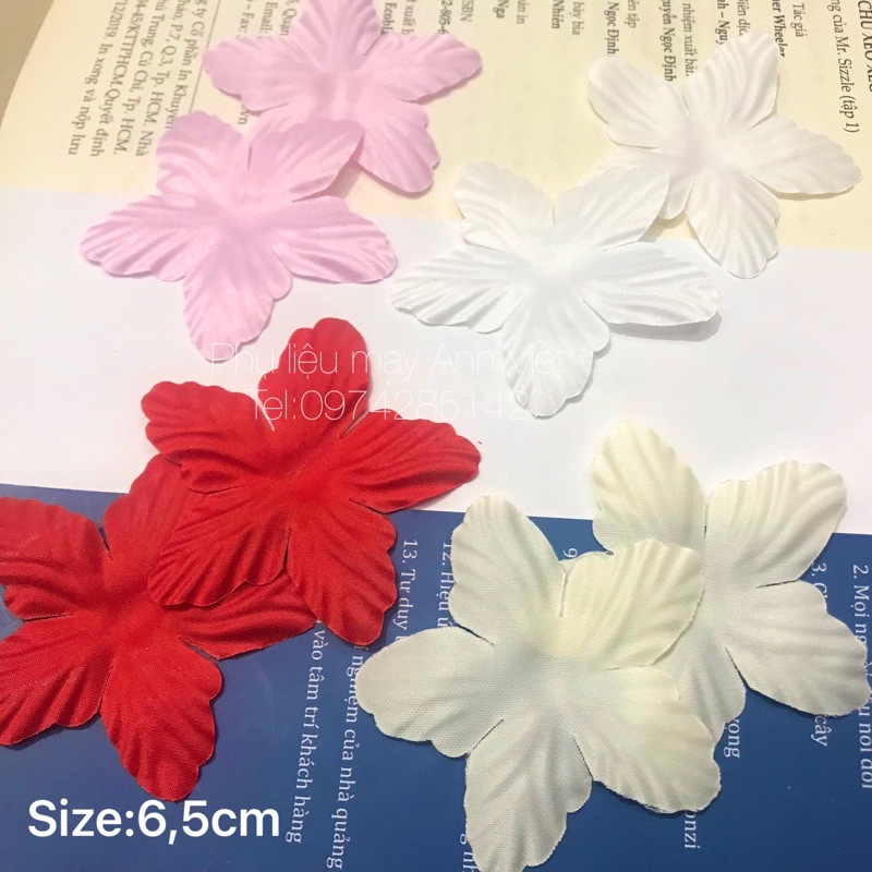 Hoa cánh lụa bản 6,5cm( gói 100b)