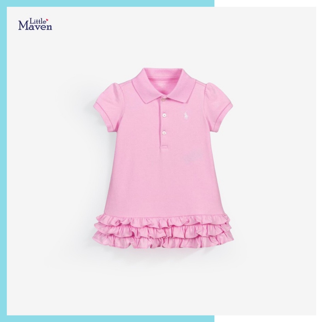 Váy hè cotton Little Maven polo hồng gấu bèo LMS1502 cho bé gái 2-8 tuổi - Little Maven Official Store