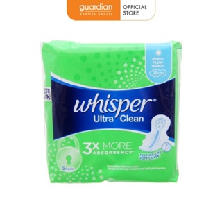 Băng vệ sinh siêu mỏng có cánh cho ngày nhiều ultra 28cm whisper gói 5 - ảnh sản phẩm 1