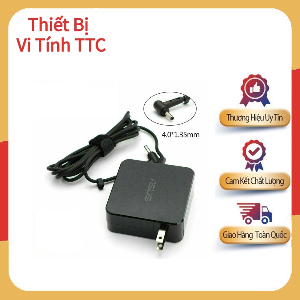 Sạc Laptop Adapter Asus Vuông Đầu Nhỏ Trung 4.0 X 1.35 (Zin) Hàng Chính Hãng