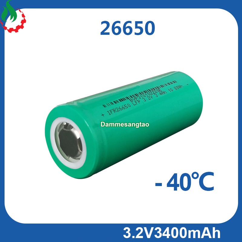 Cell pin sắt 26650 3.2V LiFePo4 3400mah 3C Xả 10A