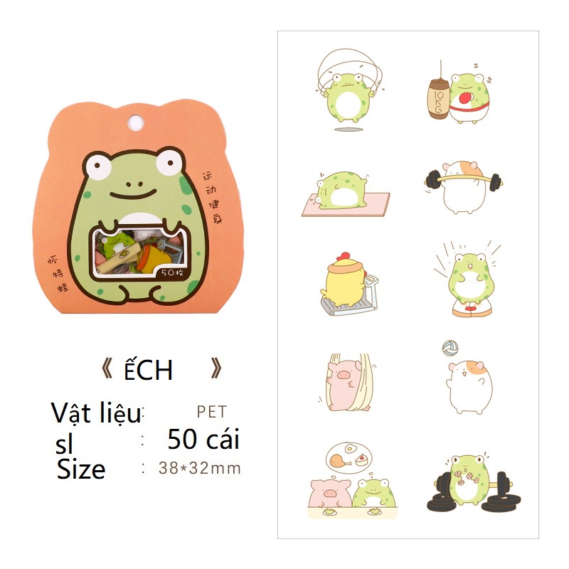 Trọn bộ set 50 Sticker 1 túi chibi chống nước dán laptop, điện thoại, đàn guitar, mũ bảo hiểm, vali. SKU0059
