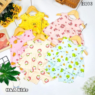 Bộ sát nách bé gái họa tiết cực yêu size 80-120
