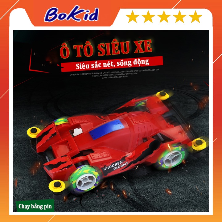 Xe ô tô siêu xe chạy pin đường đua cho bé nhiều màu sắc,chạy rất xa, bền bì, nhựa ABS an toàn (chưa có pin)