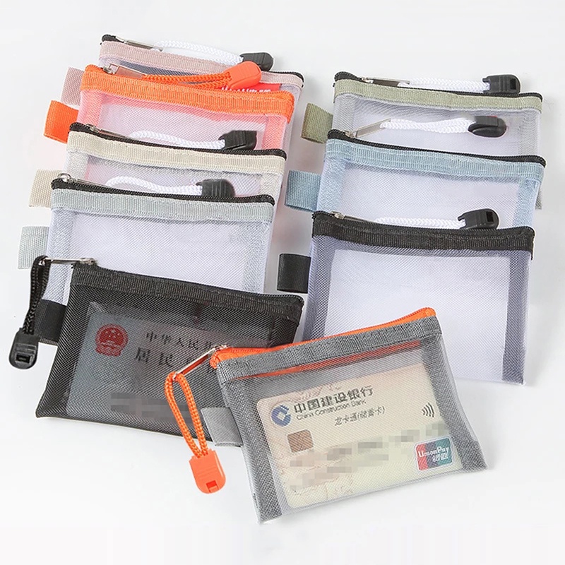 Túi Lưới Nylon Trong Suốt Mini Đựng Thẻ ID / Tiền Xu / Chìa Khóa / Son Môi Tiện Dụng