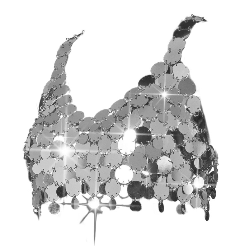 Áo Ngực Dạng Chuỗi Tua Rua Đính Kim Sa Lấp Lánh Gợi Cảm Cho Nữ