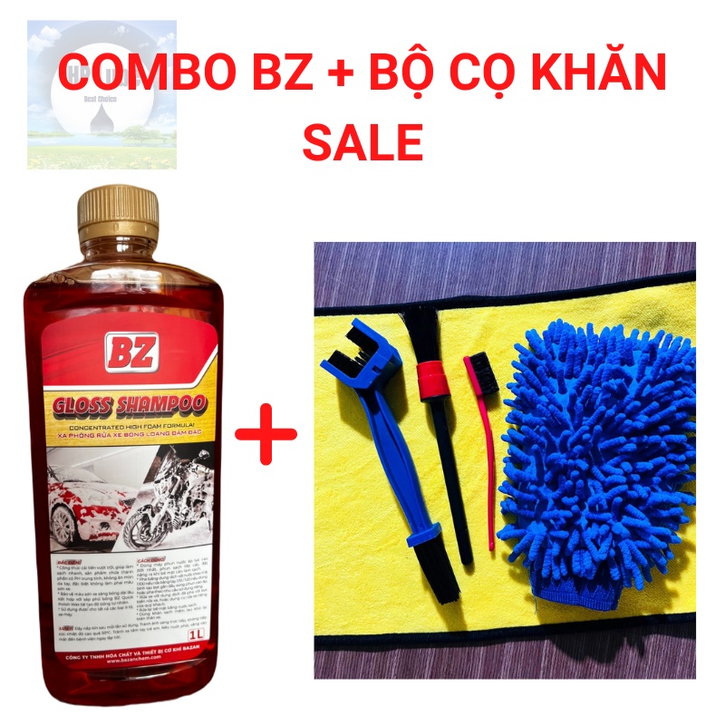 Nước Rửa Xe BZ Kèm Bộ Cọ Khăn, Bao Tay Rửa Xe Và Bình Bọt Tuyết 2L, hiệu quả, tiết kiệm