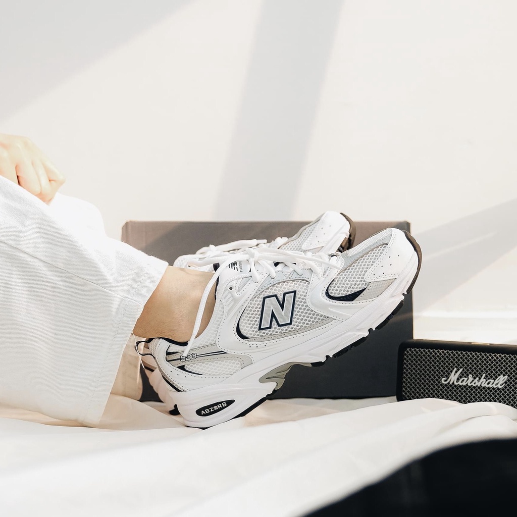 Giày Thể Thao Nam Nữ Ngô Thắng Newbalen 530 Xám Bạc Phản Quang