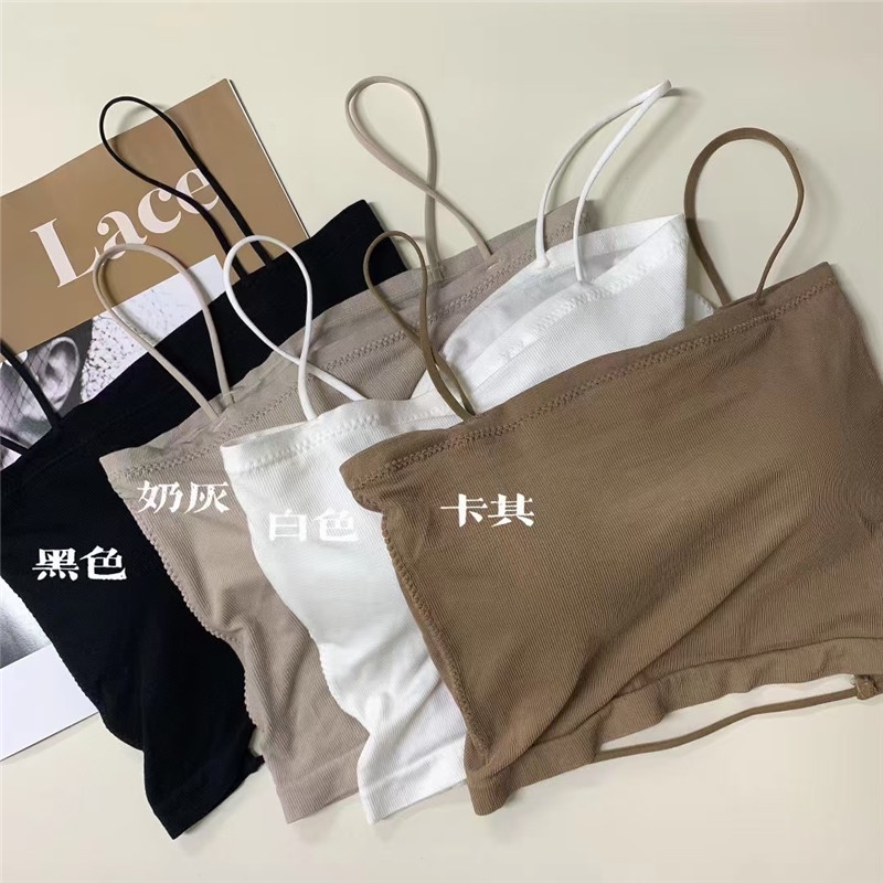 NRVP Áo Tank Top Đơn Co Giãn Phong Cách Hàn Quốc Mới Với Đệm Lót