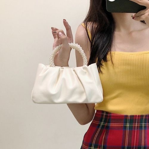 Túi Xách Nữ Trắng Xinh Xắn Tiểu Thư Sang Chảnh Cầm Tay Đi Dự Tiệc Cưới Thời Trang Cao Cấp