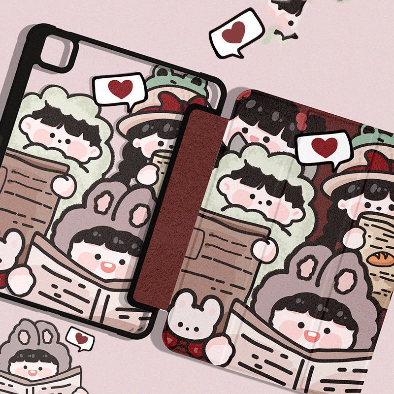 Ốp Máy Tính Bảng Bằng Acrylic Kèm Ngăn Đựng Bút Cho iPad Air 4 Gen7 / 8 iPad 10.5 Air3 / iPad 9.7gen5-6 / iPad Pro11 2021 Air Giá Đỡ