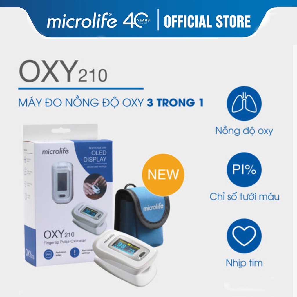 Máy Đo Nồng Độ Oxy Spo2 MICROLIFE OXY 210 Bảo Hành Chính Hãng 2 Năm