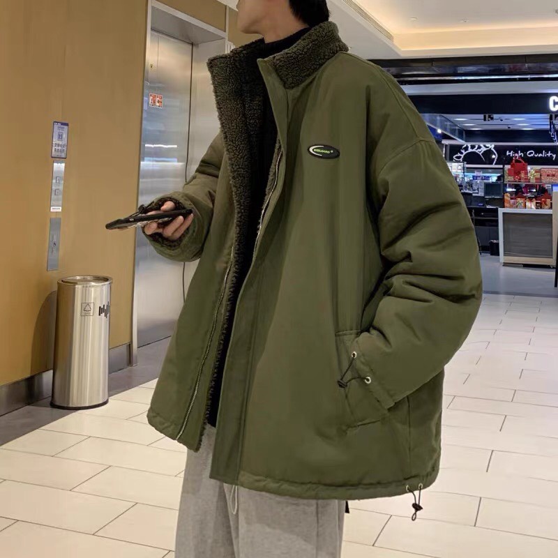 Khoác nam nữ lót lông cừu Áo Khoác nam 3 lớp mặc cả 2 mặt dày dặn siêu ấm áo phong cách đại Hàn hot tr