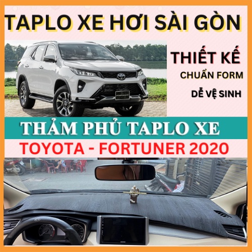 Thảm taplo xe Fortuner 2020, che nắng chống nắng, da cacbon, vân gỗ, da lộn cao cấp xe fortuner