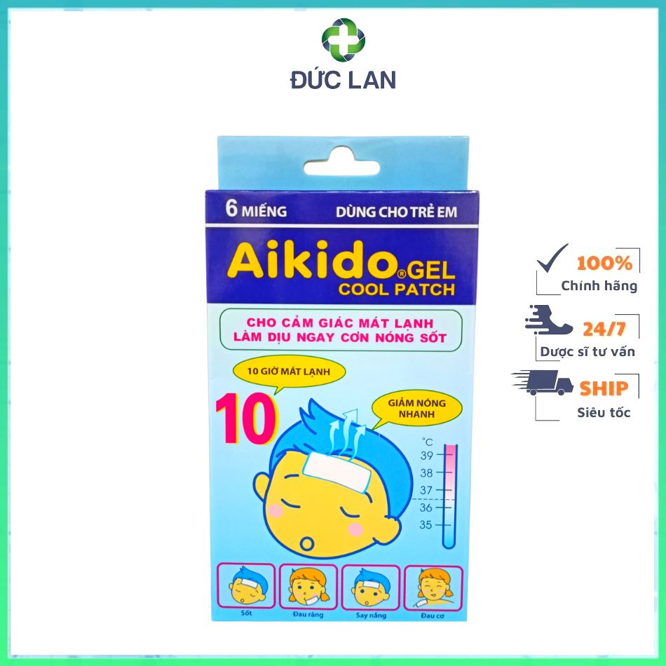 MIẾNG DÁN HẠ SỐT AIKIDO GEL COOL PATCH CHƯỜM LẠNH, GIÚP HẠ SỐT