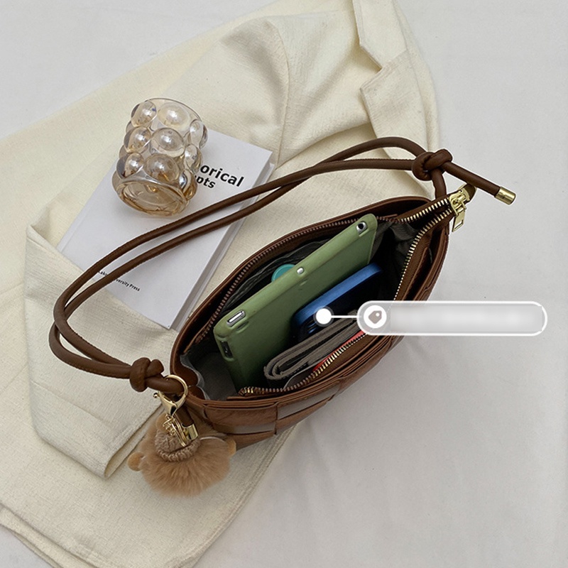 Túi Đeo Vai Bằng Vải Dệt Có Móc Khóa Dễ Thương Dành Cho Bạn Nữ