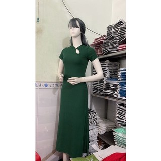 Đầm body cổ tàu dáng xòe cực kỳ hack dáng ( chất thun gân )