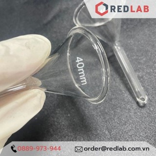Phễu thủy tinh trong suốt phi 40mm ONELAB, dùng chiết rót hoá chất, chất lỏng, thí nghiệm