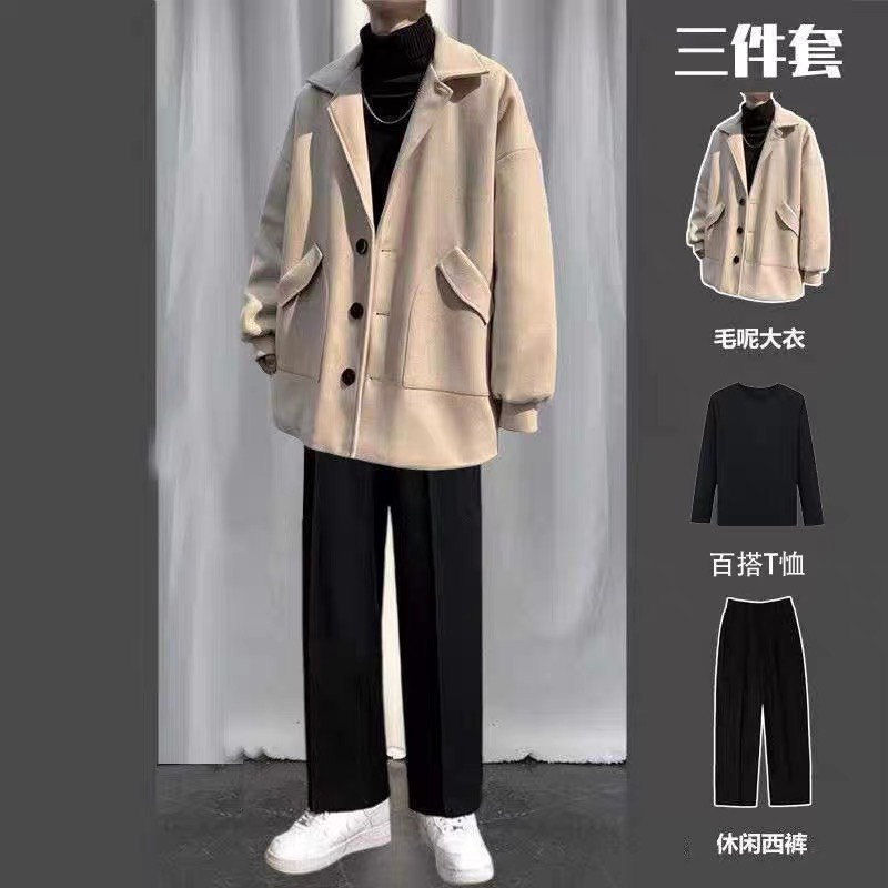 Áo khoác mùa đông túi chéo gập 3 cúc chất dạ lì nam nữ đều Áo khoác dạ blazer form to rộng nam nữ phong cách Hàn quốc