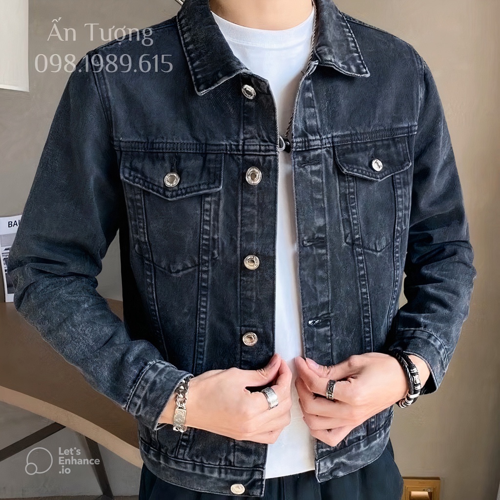 Áo khoác JEAN nam mẫu Basic AJ001, Thanh lịch & Trẻ trung phù hợp phối đồ Văn phòng & Dạo phố, vải Denim dày co dãn