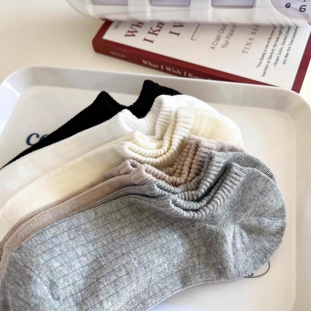 Tất Lười Nam Nữ - Cam Cam Vintage Tất Cổ Ngắn Unisex Tất Ngắn Cổ Nữ Tất Ngắn Cổ Nam Vớ Basic Cổ Ngắn