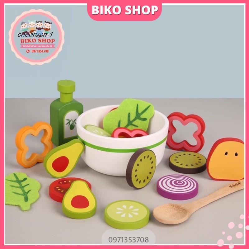 Đồ chơi SALAD rau quả 21 chi tiết bằng gỗ-Bikoshop
