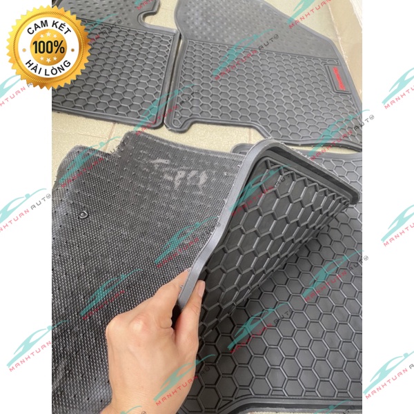 Thảm sàn, Lót Sàn Cao Su Xe Hyundai SANTAFE 2015-2021, Sàn Cao Su Đúc tổ ong hàng cao cấp
