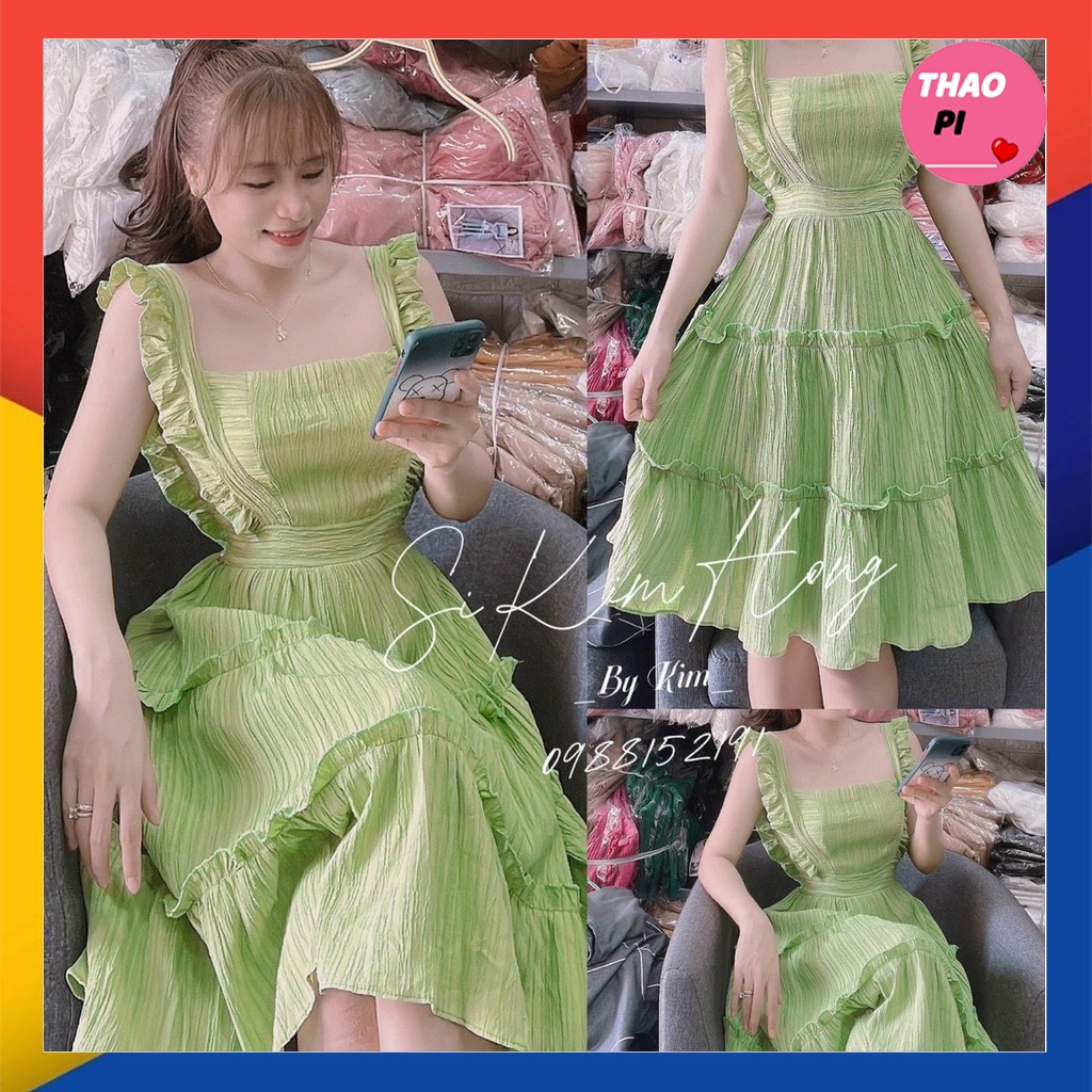 Đầm maxi cánh tiên phối tầng diện tết siêu xinh hình thật đủ màu