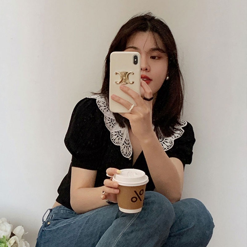 Áo Thun Dệt Kim Tay Ngắn Cổ Chữ V Thời Trang Hàn Quốc Dành Cho Nữ