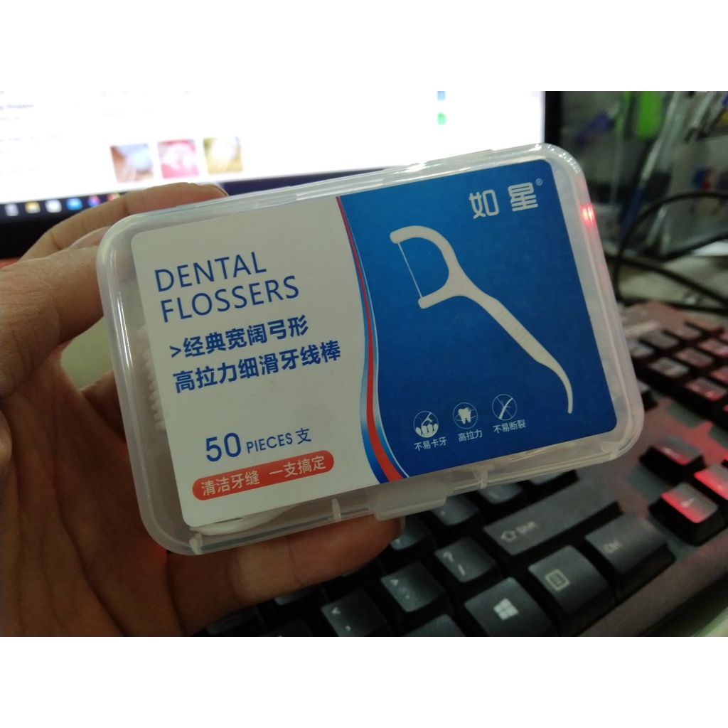 Hộp 50 cây tăm chỉ nha khoa siêu sắc siêu tiện lợi