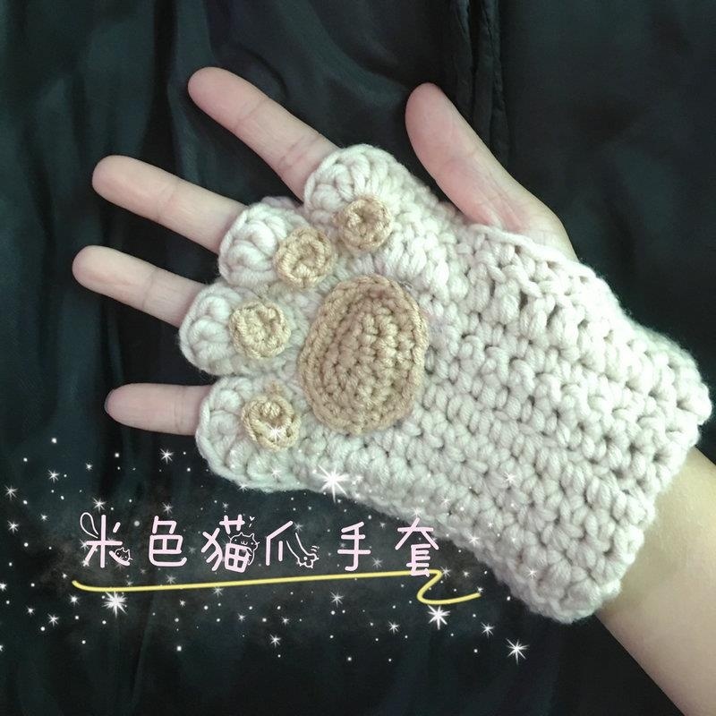 Găng Tay Đan Len Thủ Công Hình Bàn Chân Mèo Độc Đáo Cho Cặp Đôi