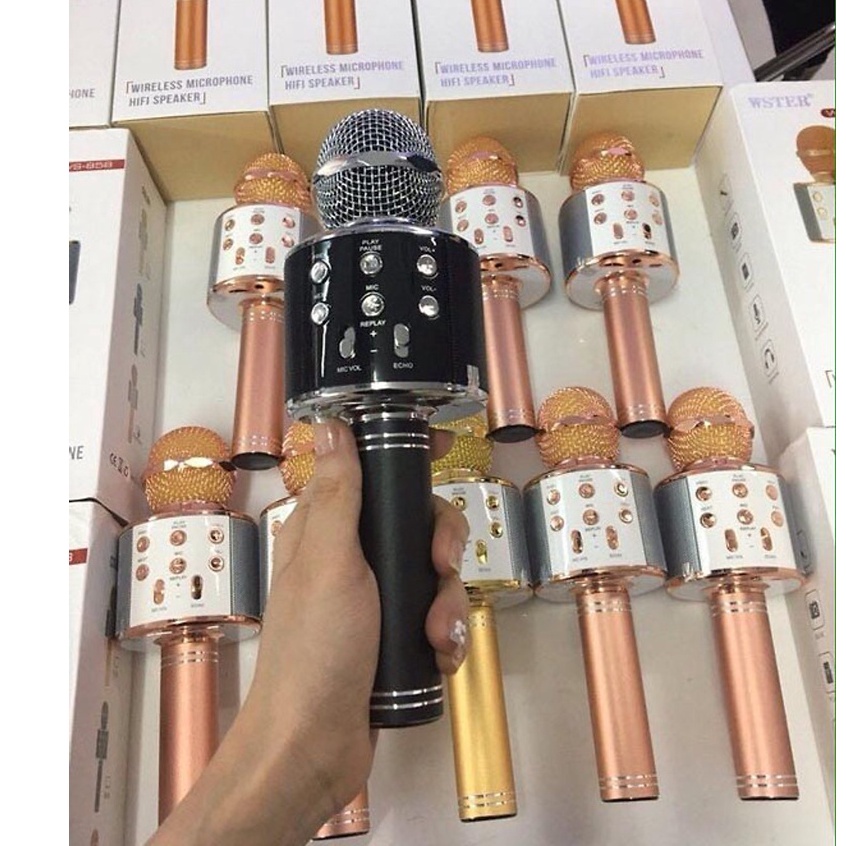 Mic Karaoke Ws-858, Micro Bluetooth Không Dây Kèm Loa, Vừa Nghe Nhạc Vừa Hát Karaoke | BigBuy360 - bigbuy360.vn