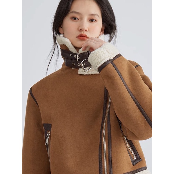 Áo khoác nữ da lộn lót lông chuẩn CAO CẤP SANG CHẢNH SIÊU ẤM thời trang thịnh hành HOT 2023 Nacii