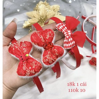 Cài tóc - bờm tóc đỏ cho ngày Tết