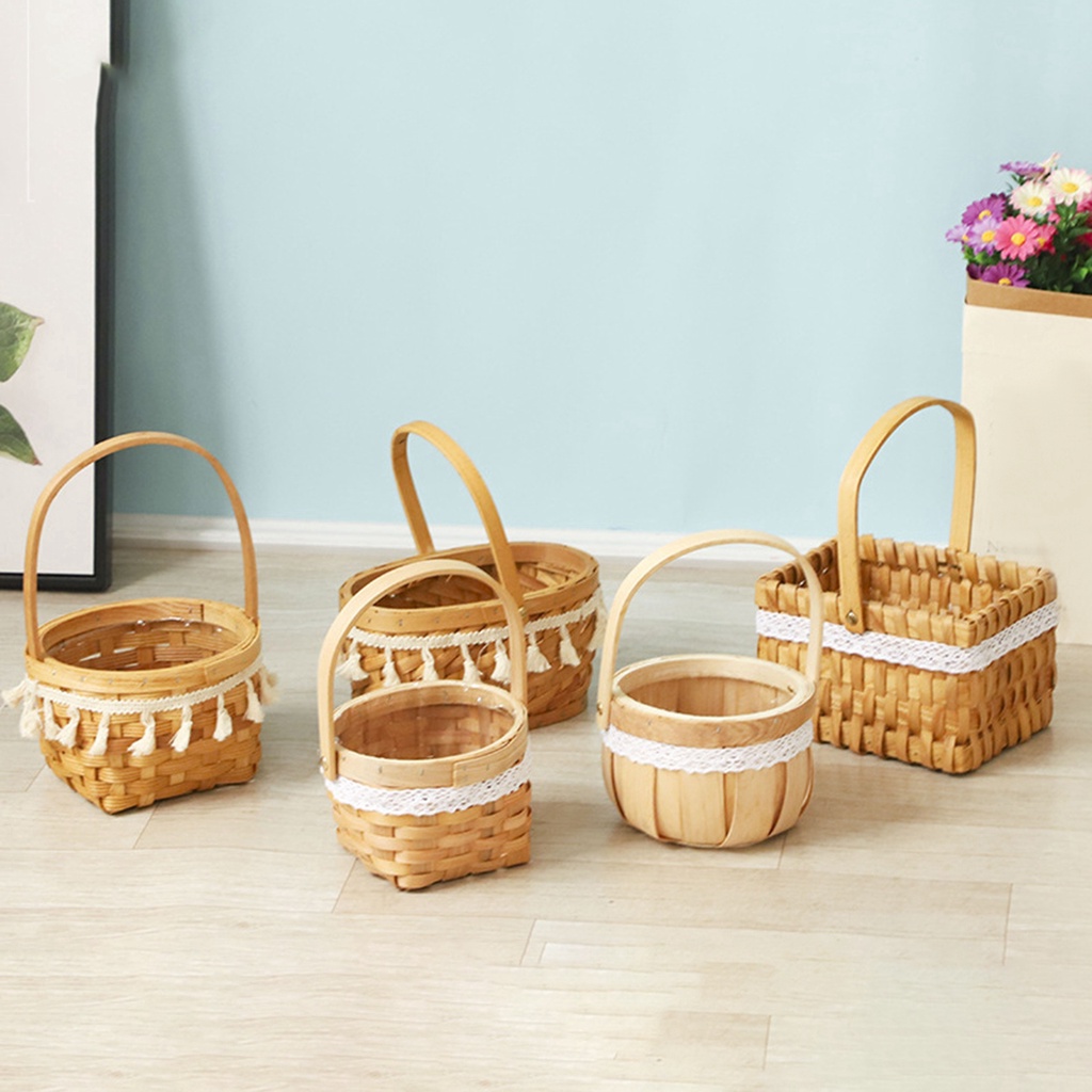 Giỏ Hoa Handmade Xinh Xắn Dùng Để Trang Trí