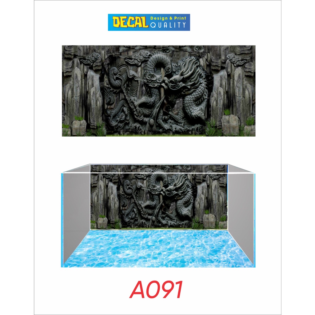 Tranh Dán Decal Hồ Cá Hình Rồng Nhiều Kích Thước Decalquality.store