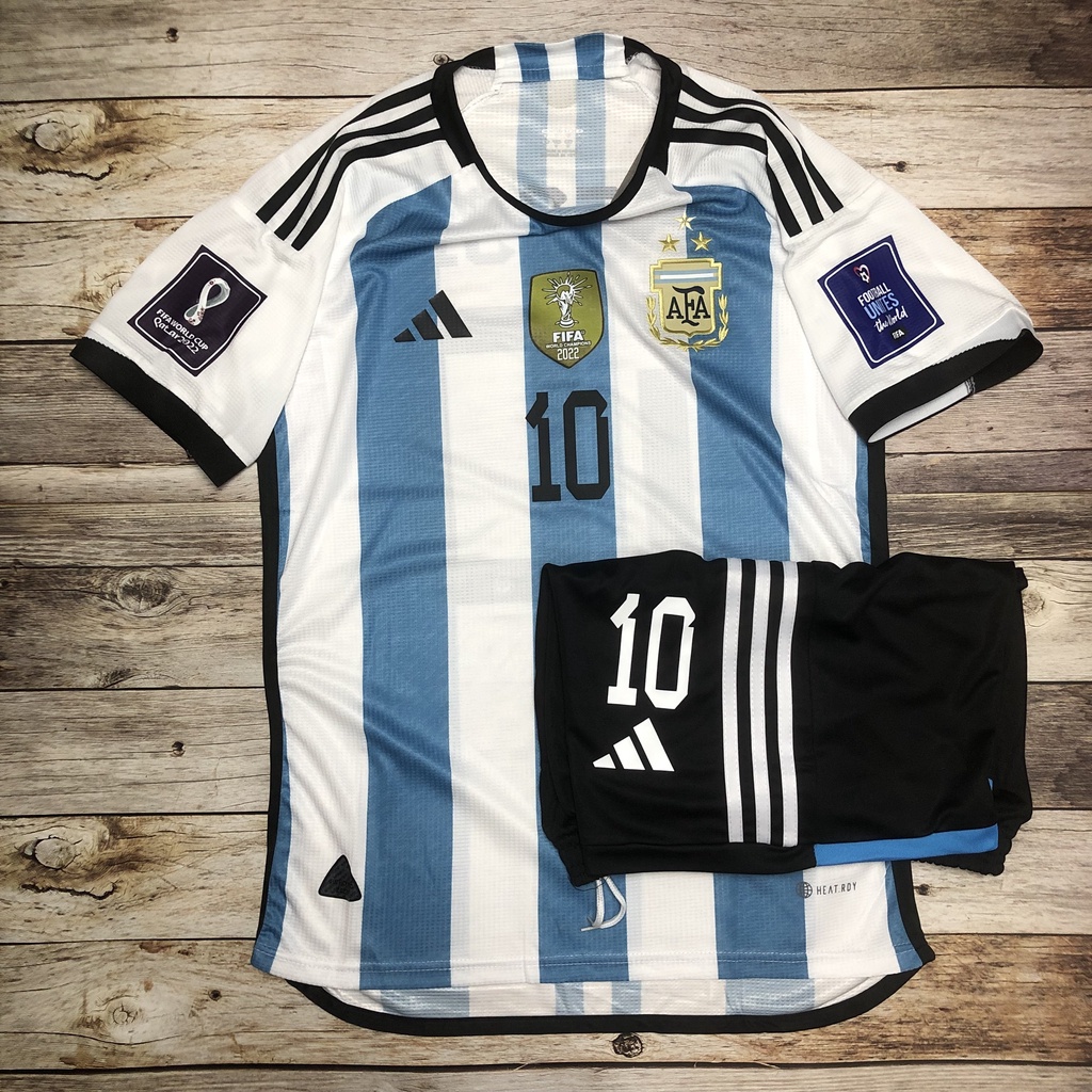 Bộ Quần Áo Bóng Đá Đội Tuyển Argentina-Bản In Messi- Áo Đá Bóng Đẹp  Chất liệu Polyeste Gai Thái cao cấp
