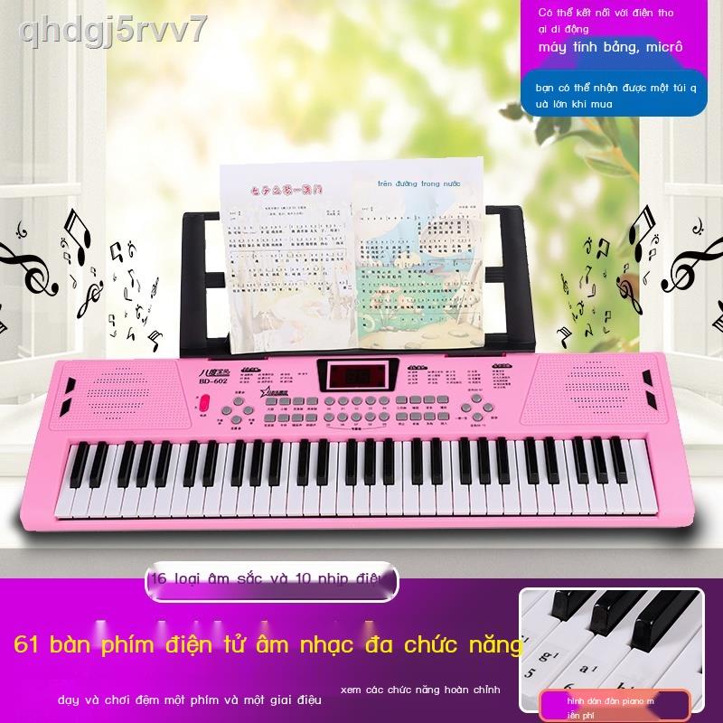 □ ❡ Đàn Piano Điện Tử 61 Phím Trẻ Em Mới Bắt Đầu Bé Gái Có Micro Đa Năng Đàn Piano Cho Bé Giáo Dục Sớm Đ