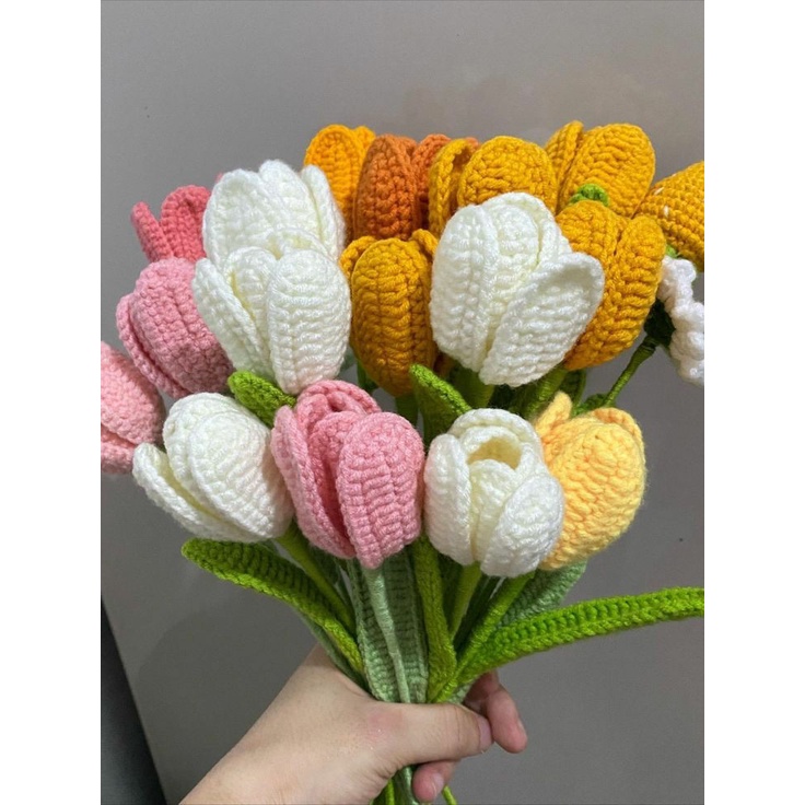 Hoa Tulip Bằng Len Handmade
